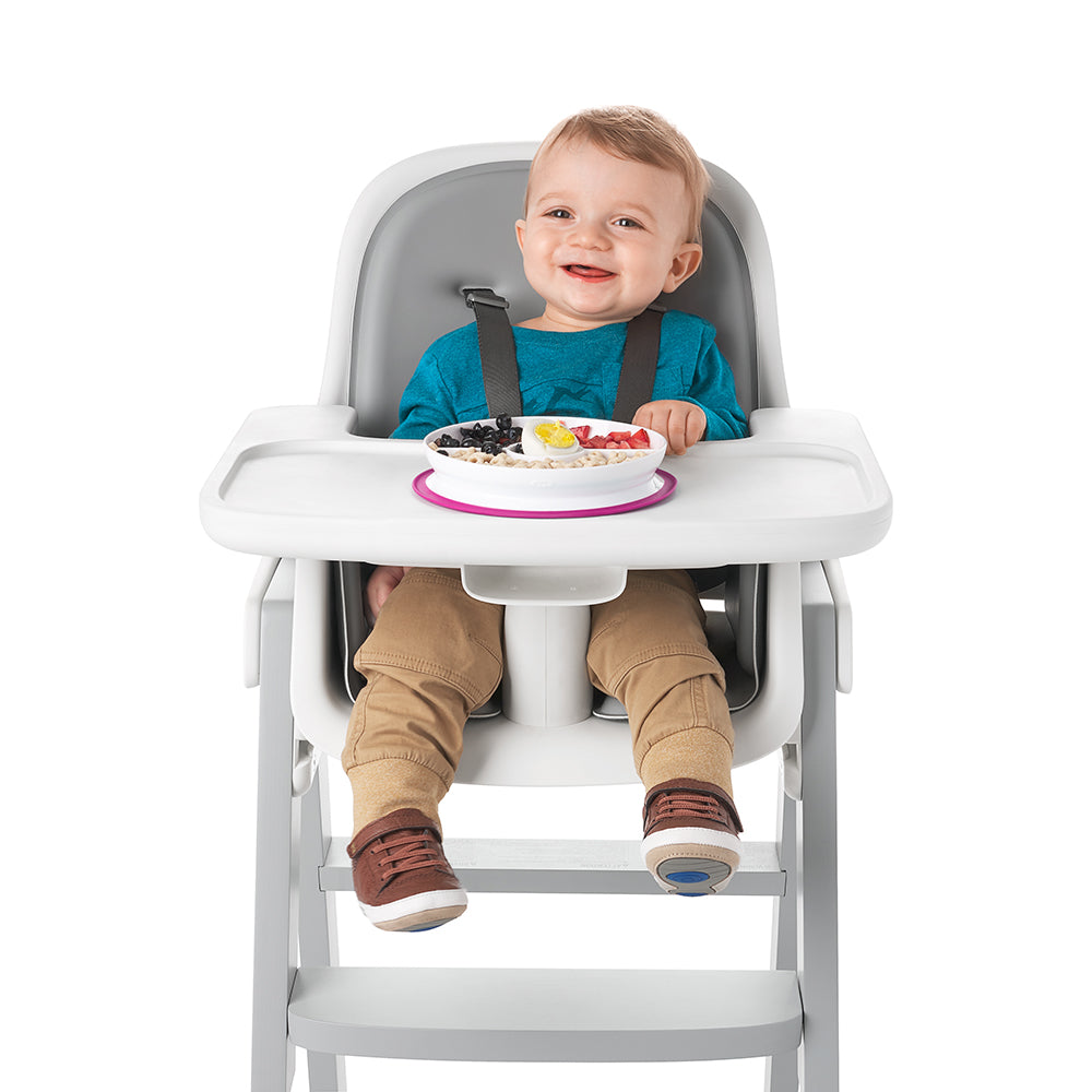 OXO TOT Stick & Stay Kids Feeding Divided Plate - Pink