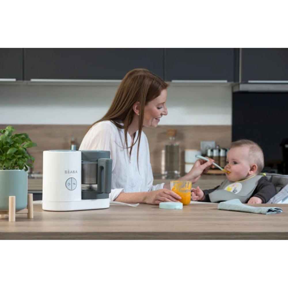 Beaba Babycook Neo Baby Food Processor Steamer Blender - White/Grey