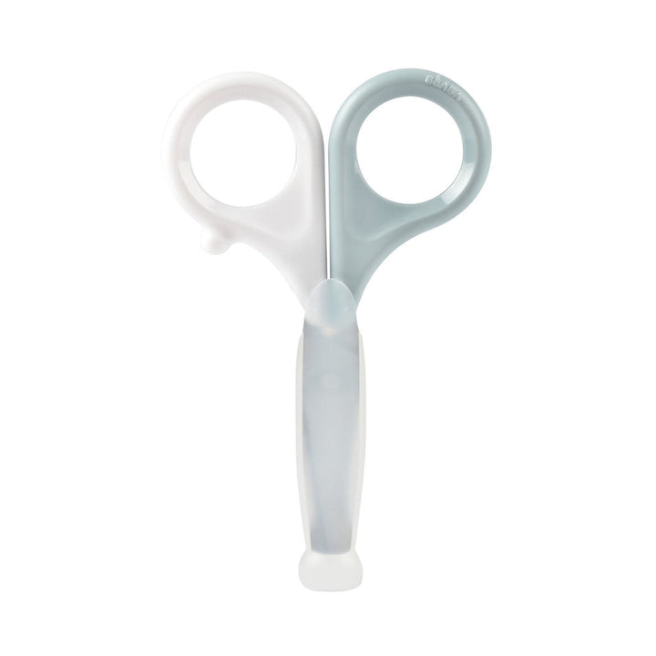 Beaba Gentle Baby Scissors With Rounded Tips & Storage Lid - Green Blue