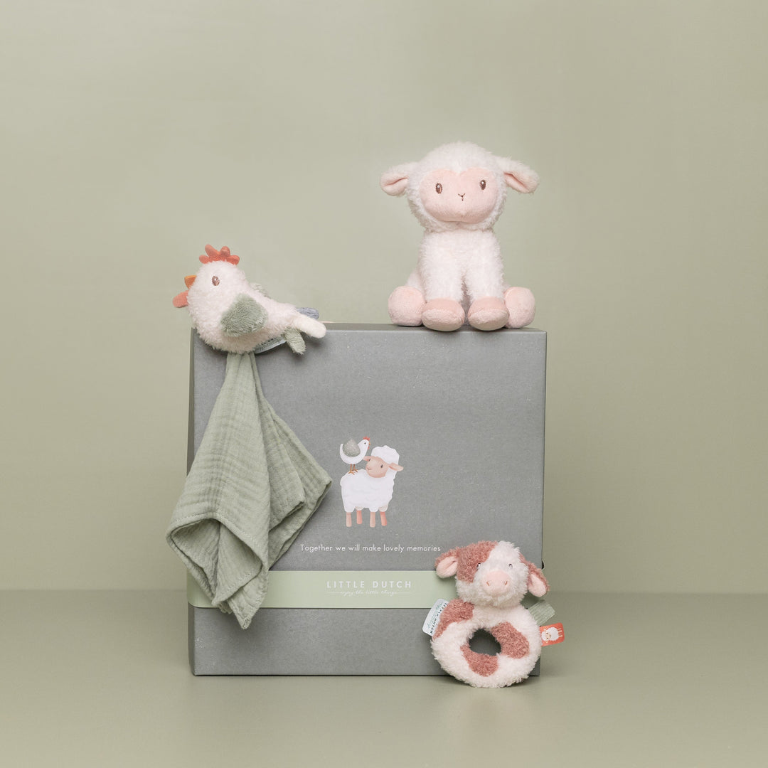 Little Dutch Little Farm Gift Box Plush Baby Toys Rattle