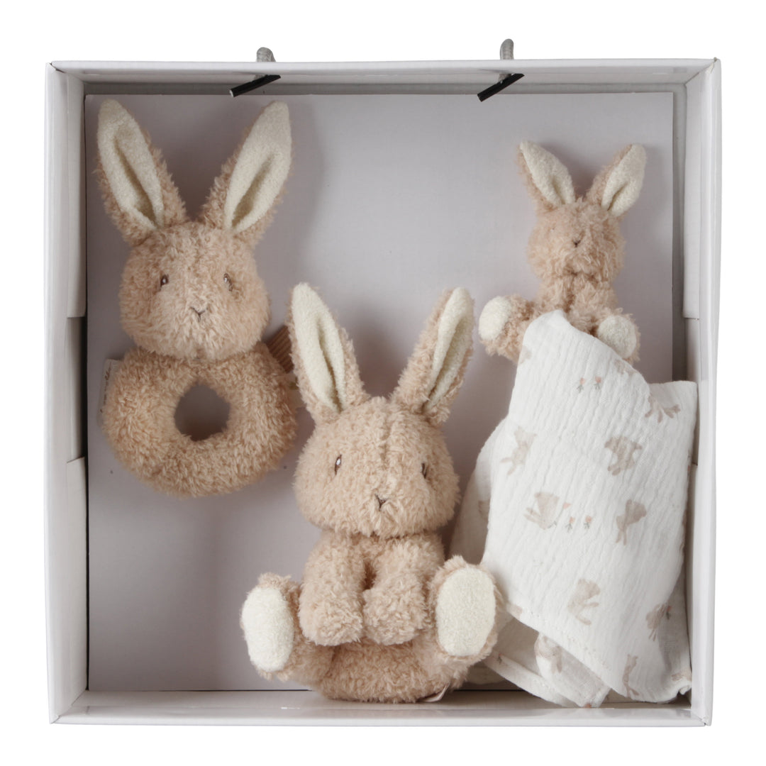 Little Dutch Baby Bunny Gift Box Plush Comforter Soft Ring Rattle