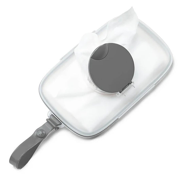 Skip Hop Grab & Go Snug Silicone Seal Wipes Case With Translucent Case - Grey