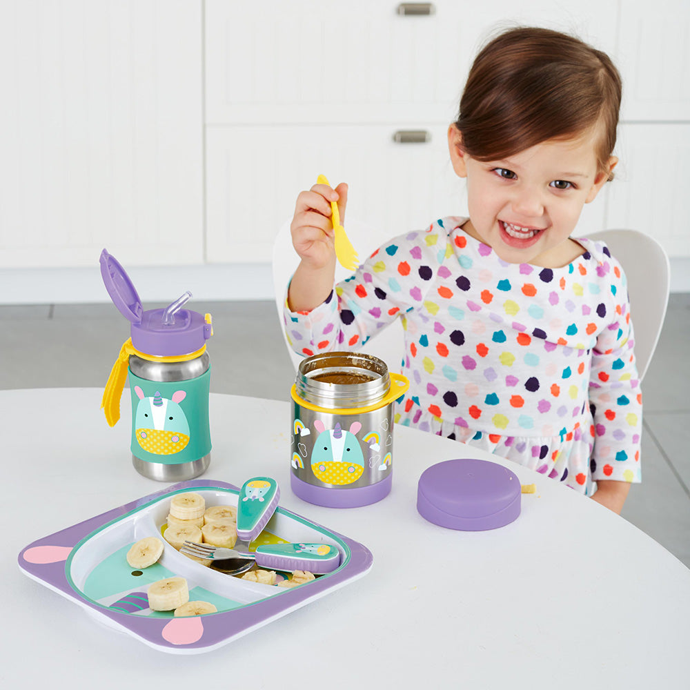 Skip Hop Zoo Kids Colourful Stainless Steel Insulated Food Jar Unicorn 2 Piece Set