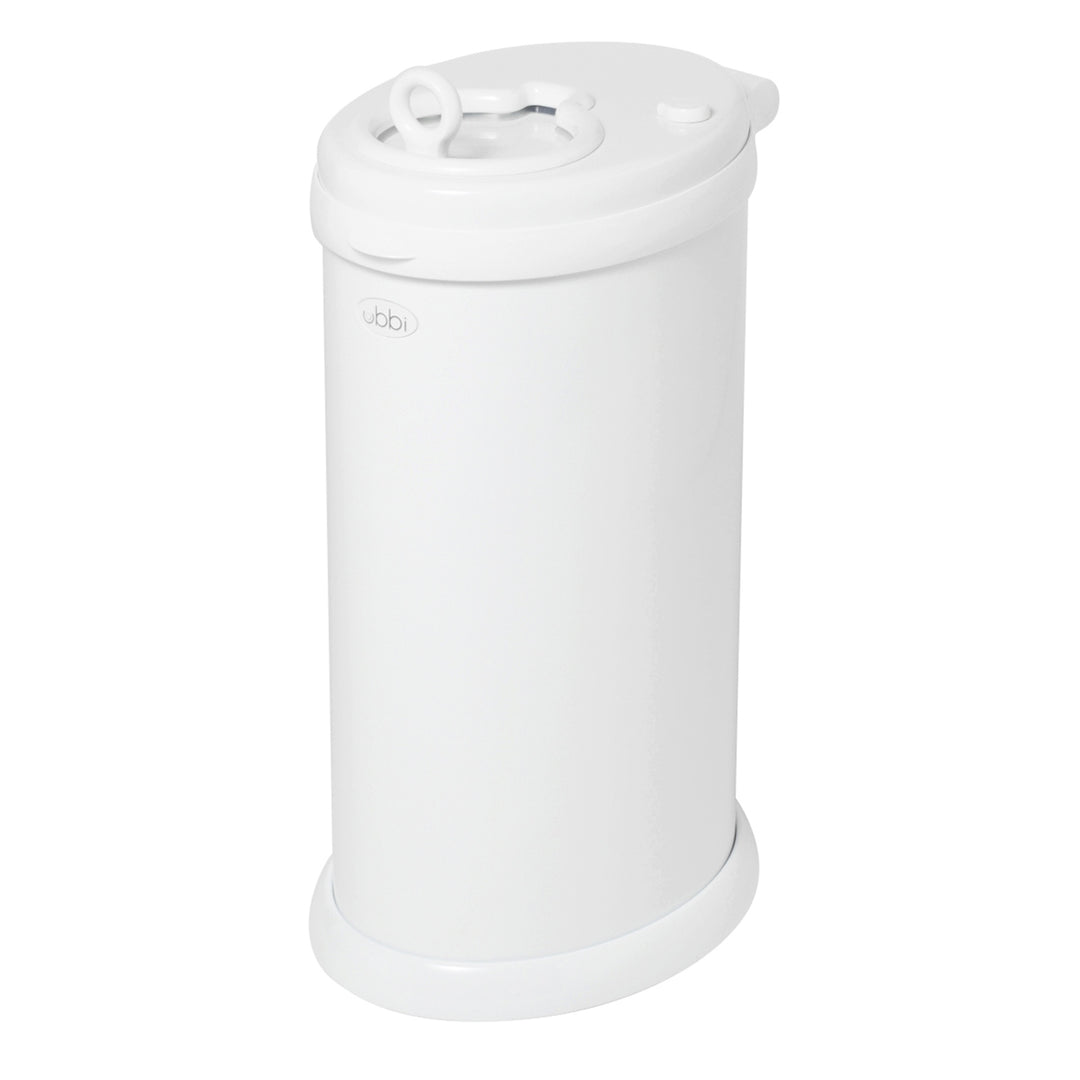 Ubbi Eco-friendly Diaper Pail Nappy Bin W/ Powder Coated Steel & Rubber Seals White