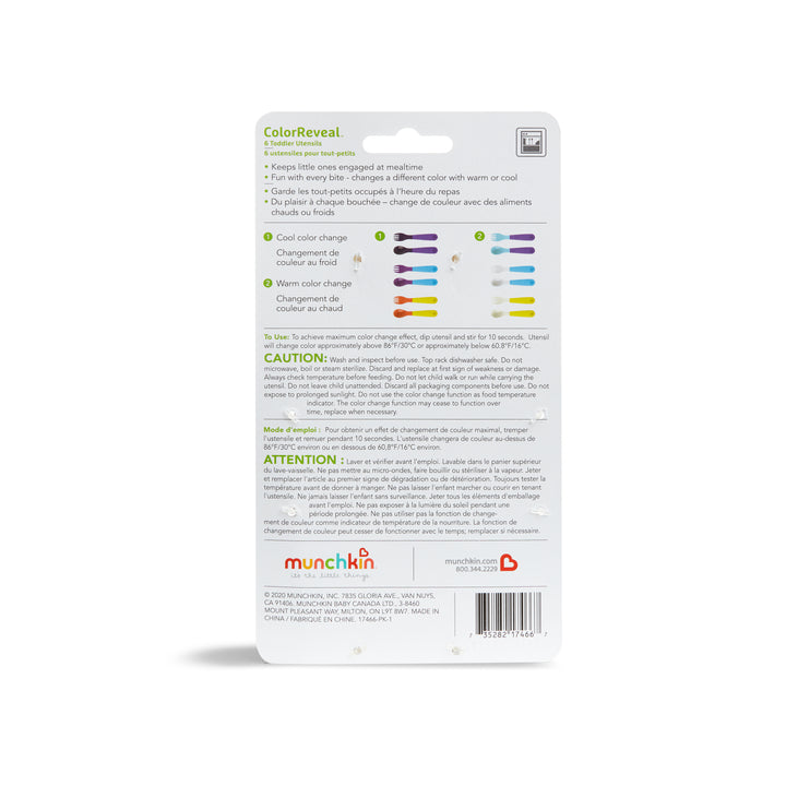 Munchkin Color Reveal Color Changing Toddler Utensils - 6pk