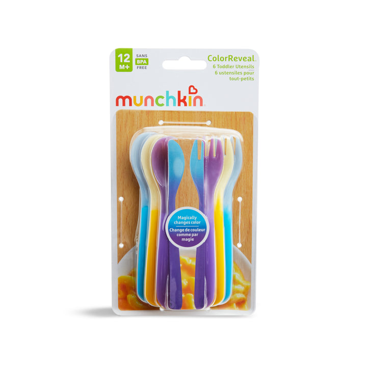Munchkin Color Reveal Color Changing Toddler Utensils - 6pk