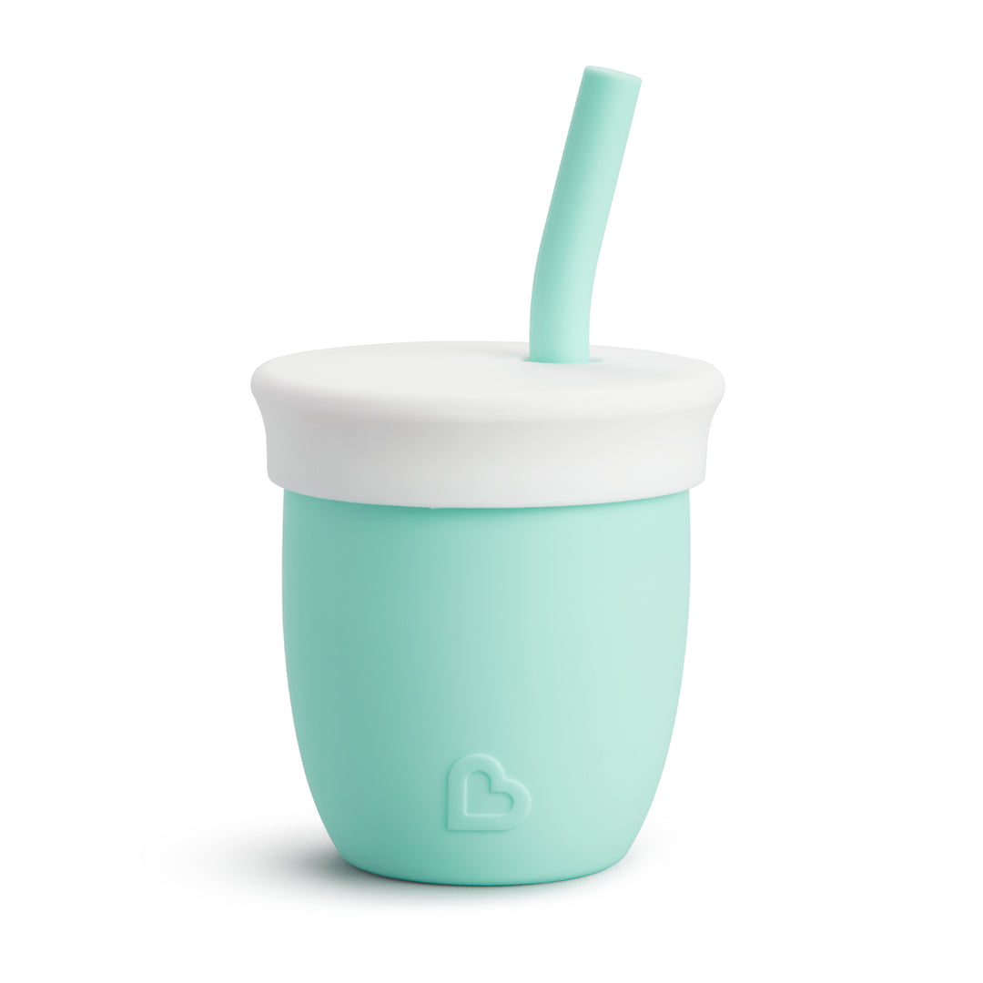 Munchkin 4oz C’est Silicone Toddler Training Cup with Straw - Mint