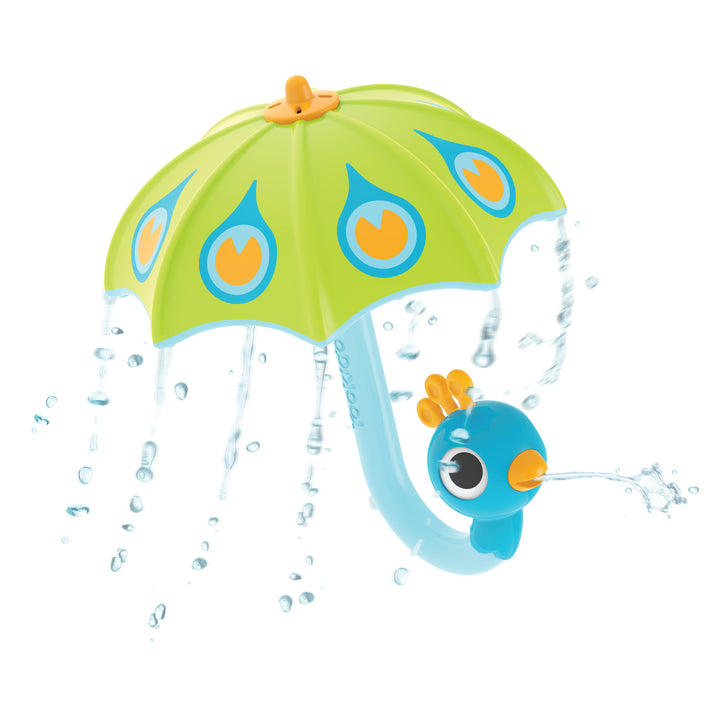 Yookidoo Fill 'N' Rain Peacock Umbrella Kids Bathing Water Play Toy - Green