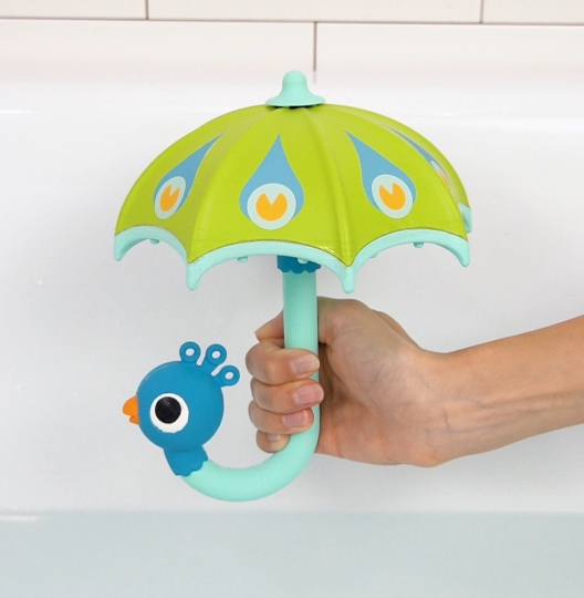 Yookidoo Fill 'N' Rain Peacock Umbrella Kids Bathing Water Play Toy - Green