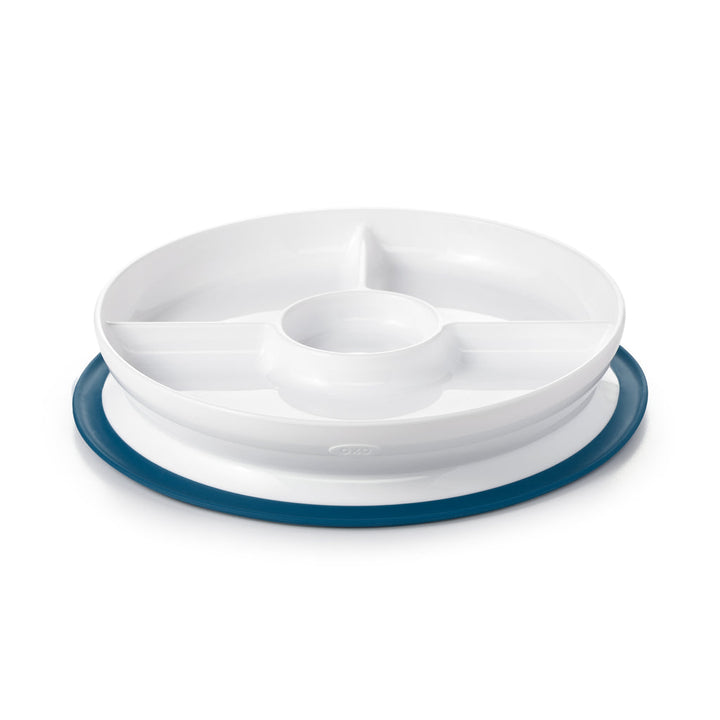 OXO TOT Stick & Stay Kids Feeding Divided Plate - Navy