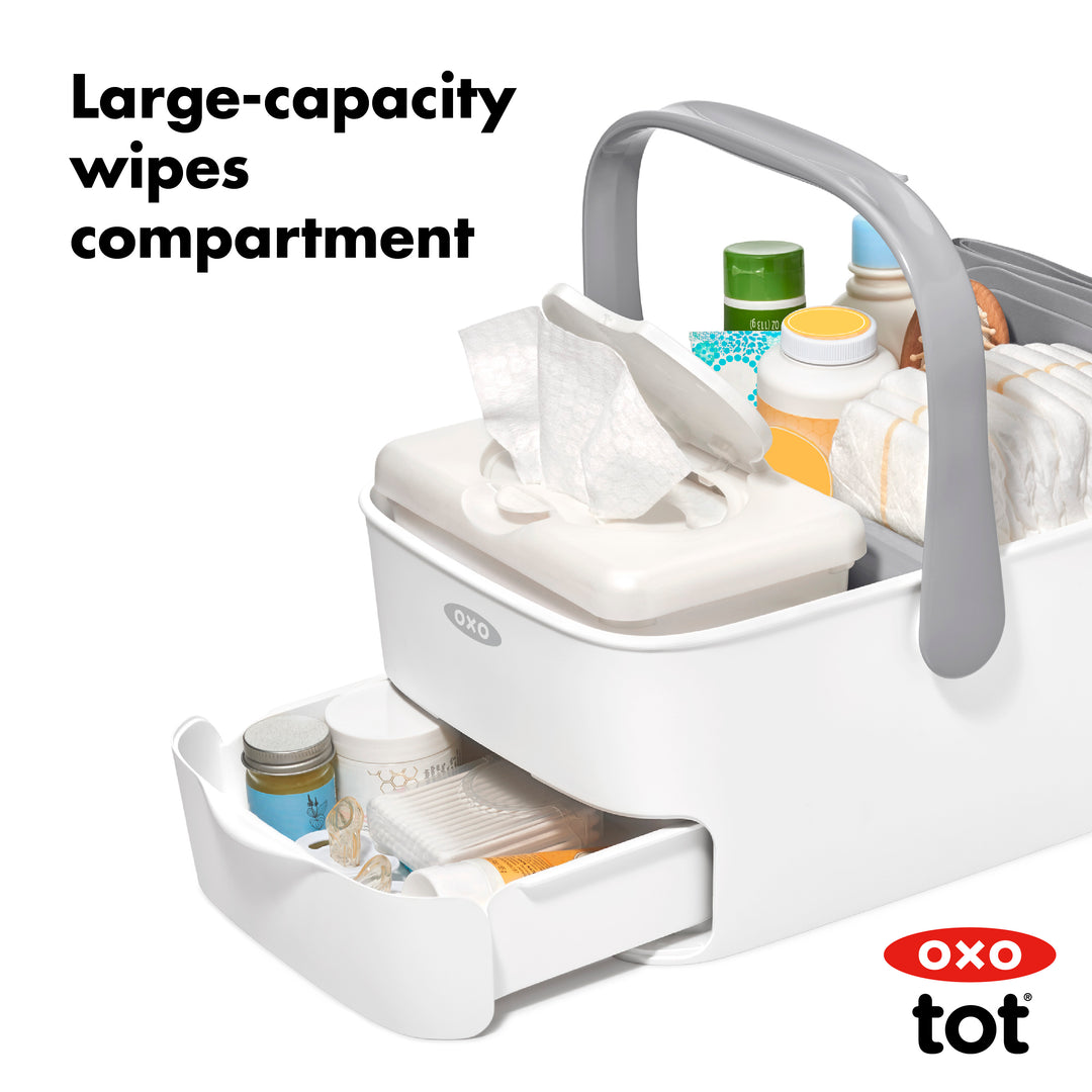 OXO Tot Diaper Caddy with Changing Mat - Grey