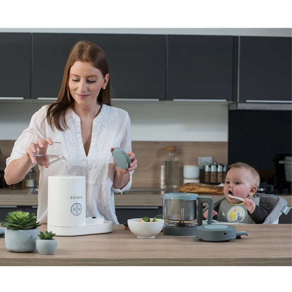 Beaba Babycook Neo Baby Food Processor Steamer Blender - White/Grey