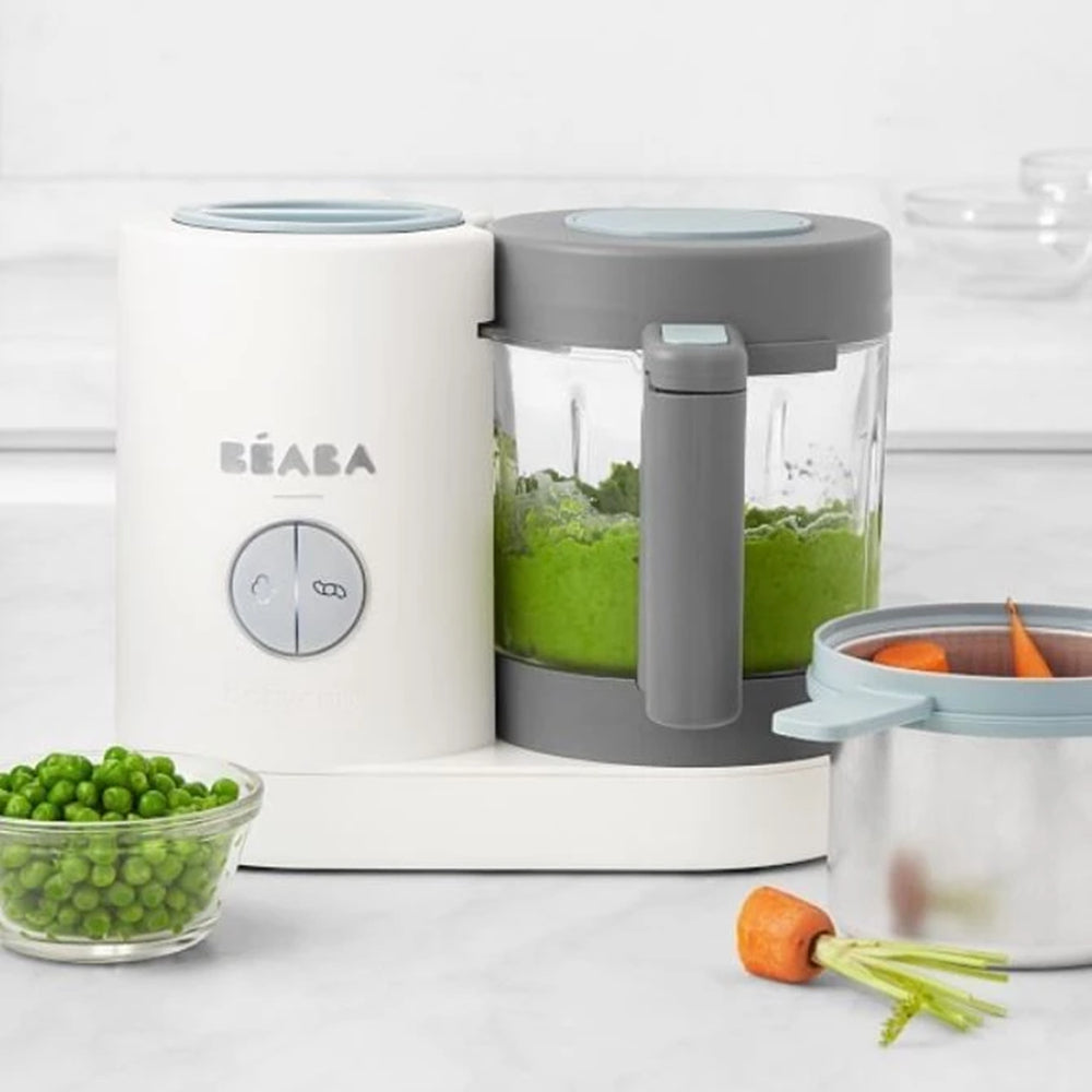 Beaba Babycook Neo Baby Food Processor Steamer Blender - White/Grey