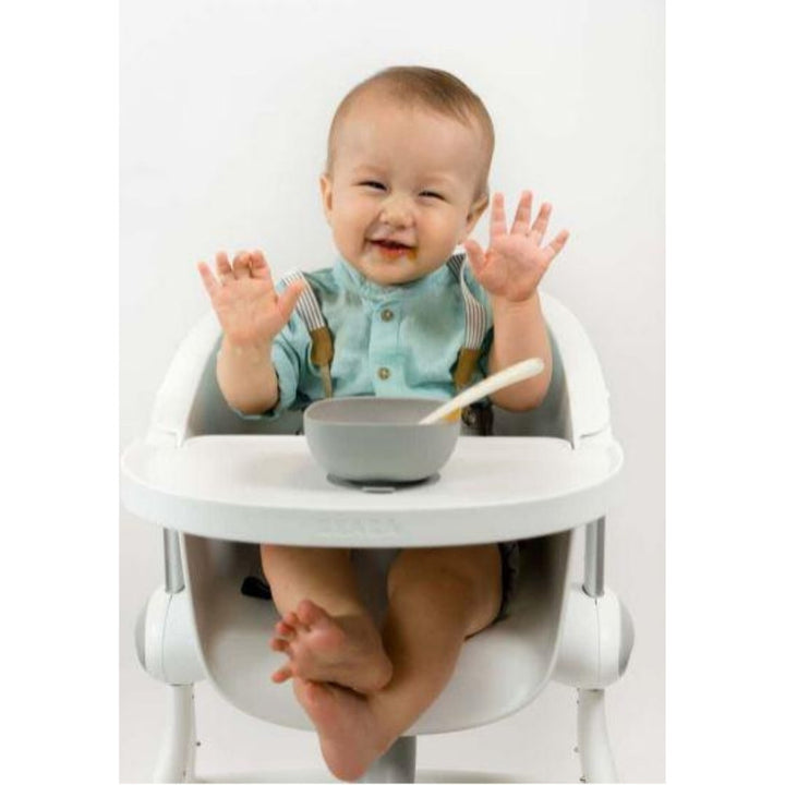 Beaba Silicone Suction Baby Toddler Feeding Bowl - Grey