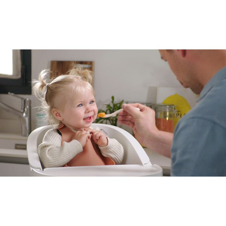 Beaba Silicone Baby Infant Toddler Bib With Neck Fastener - Terracotta