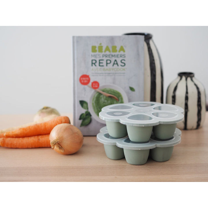 Beaba Multiportions Silicone Freezer Tray 6 X 90ml - Sage Green
