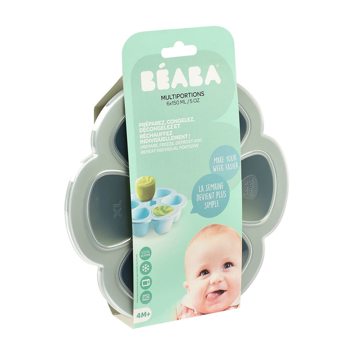 Beaba Multiportions Silicone Freezer Tray 6 X 150ml - Sage Green