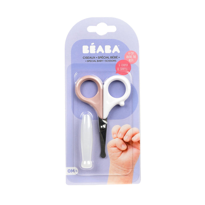Beaba Gentle Baby Scissors With Rounded Tips & Storage Lid - Old Pink
