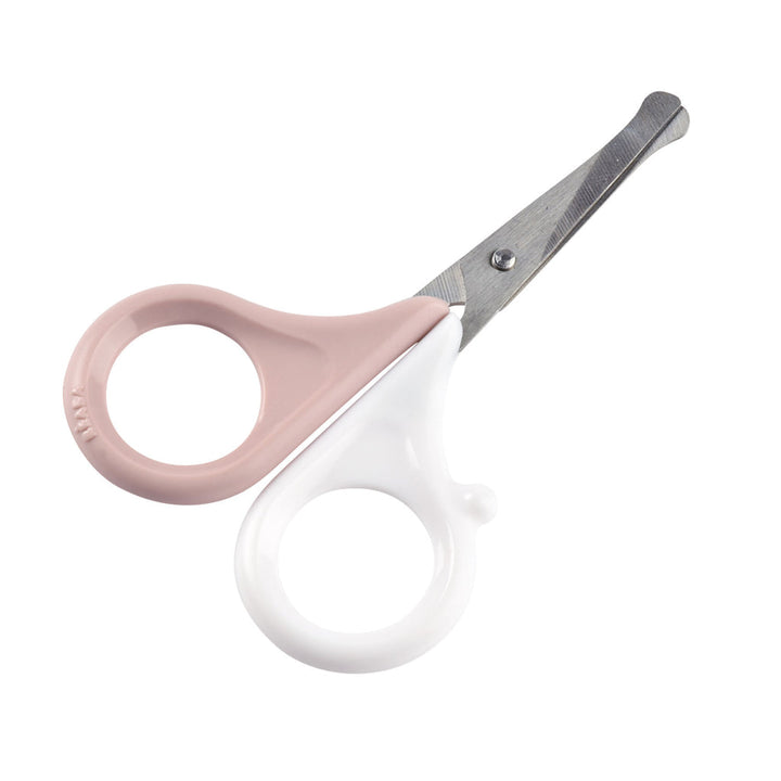 Beaba Gentle Baby Scissors With Rounded Tips & Storage Lid - Old Pink