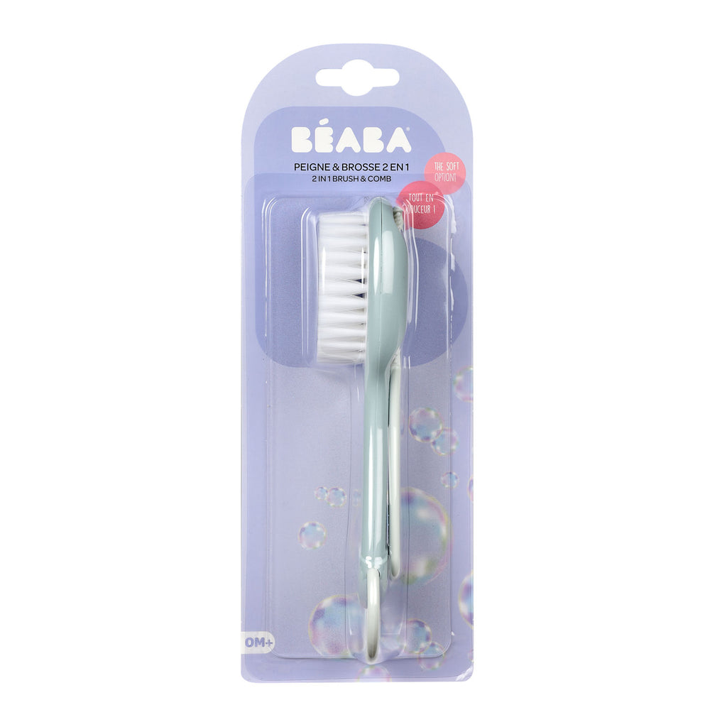 Beaba Baby Brush & Comb - Green Blue