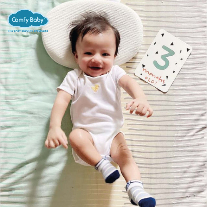 Comfy Baby Cooling Dimple Pillow Baby Memory Foam Bamboo Pillow - White
