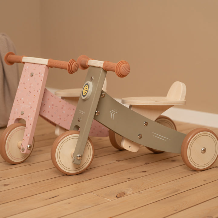 Little Dutch Wooden Tricycle With Rubber Handles - Pink