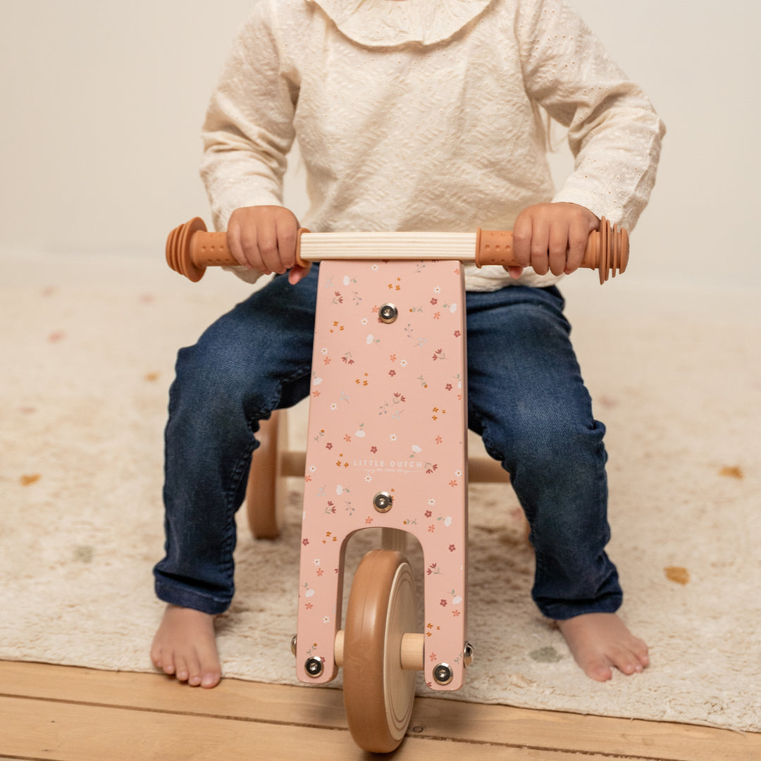 Little Dutch Wooden Tricycle With Rubber Handles - Pink