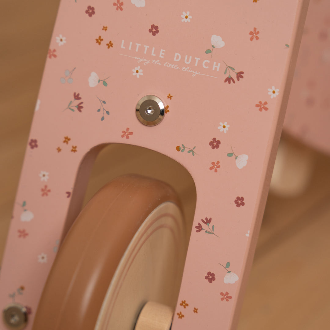 Little Dutch Wooden Tricycle With Rubber Handles - Pink