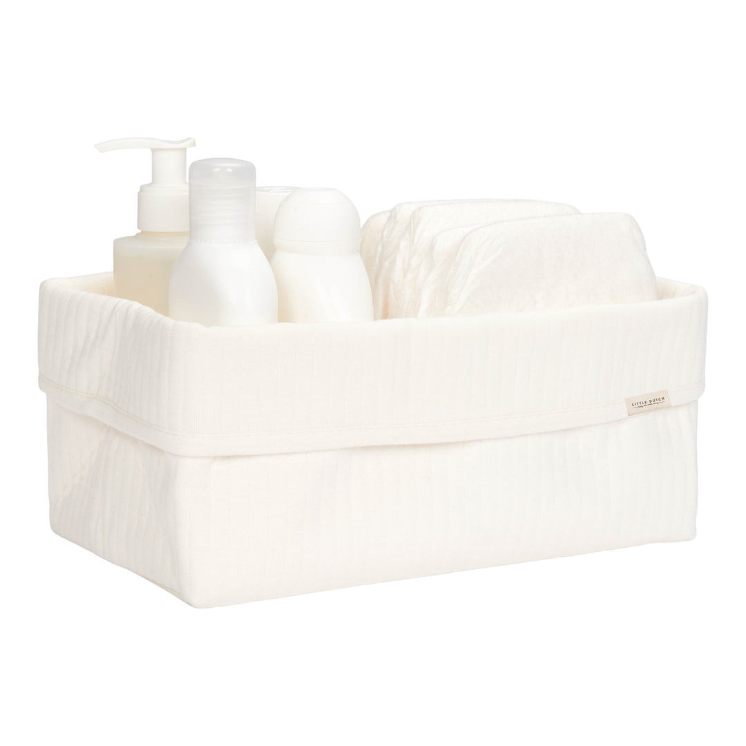 Little Dutch Storage Basket Nursery Organiser - Large - Pure Soft White