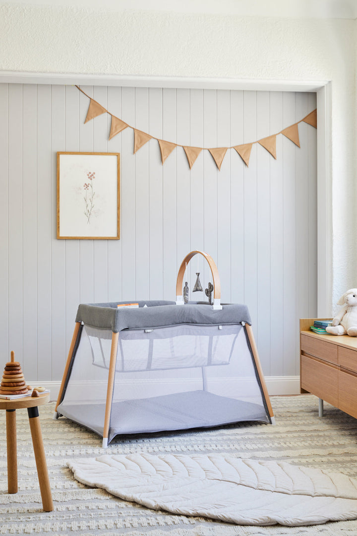 Bebecare Zuri Timber Travel Cot - Natural