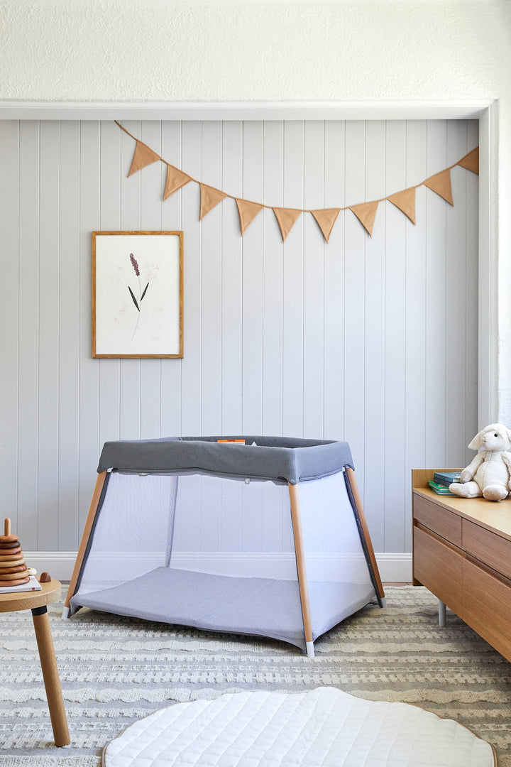 Bebecare Zuri Timber Travel Cot - Natural