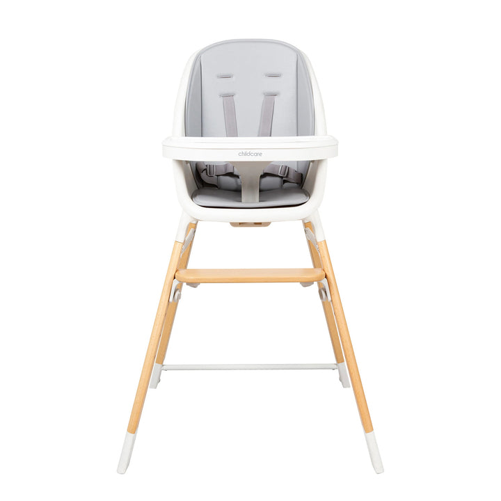 Childcare Qube Classic Look Timber Legs High Chair With Removable & Adjustable Tray
