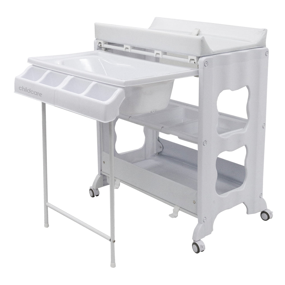 Childcare Montana With Sturdy Steel Frame And Easy Slide-out Bath Feature - White