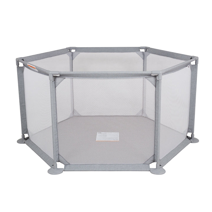 Childcare Portable Activity Den With Mesh Ventilation Playpen With Carry Bag - Grey