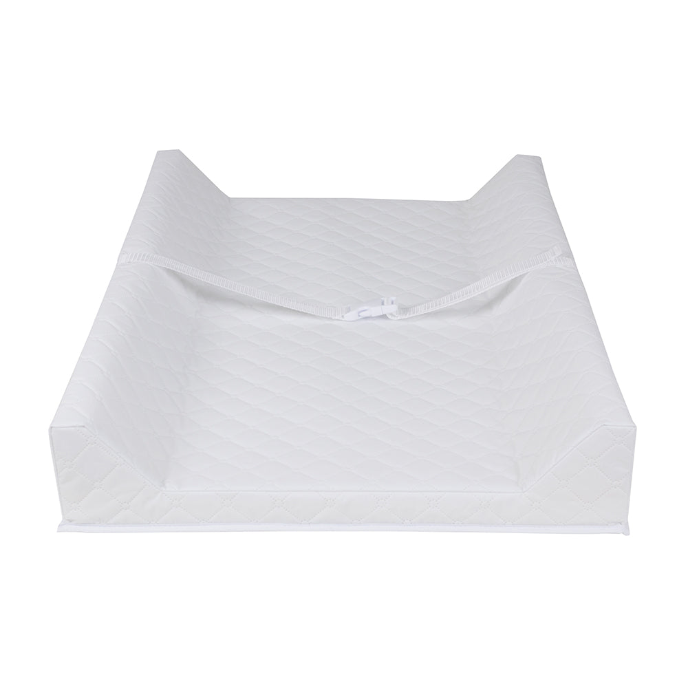 Childcare Universal High Density Foam Change Table Mat Pad With Safety Strap - White