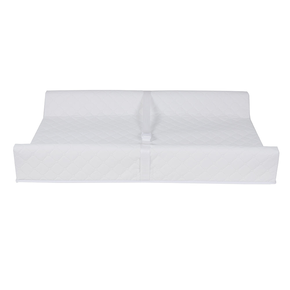 Childcare Universal High Density Foam Change Table Mat Pad With Safety Strap - White