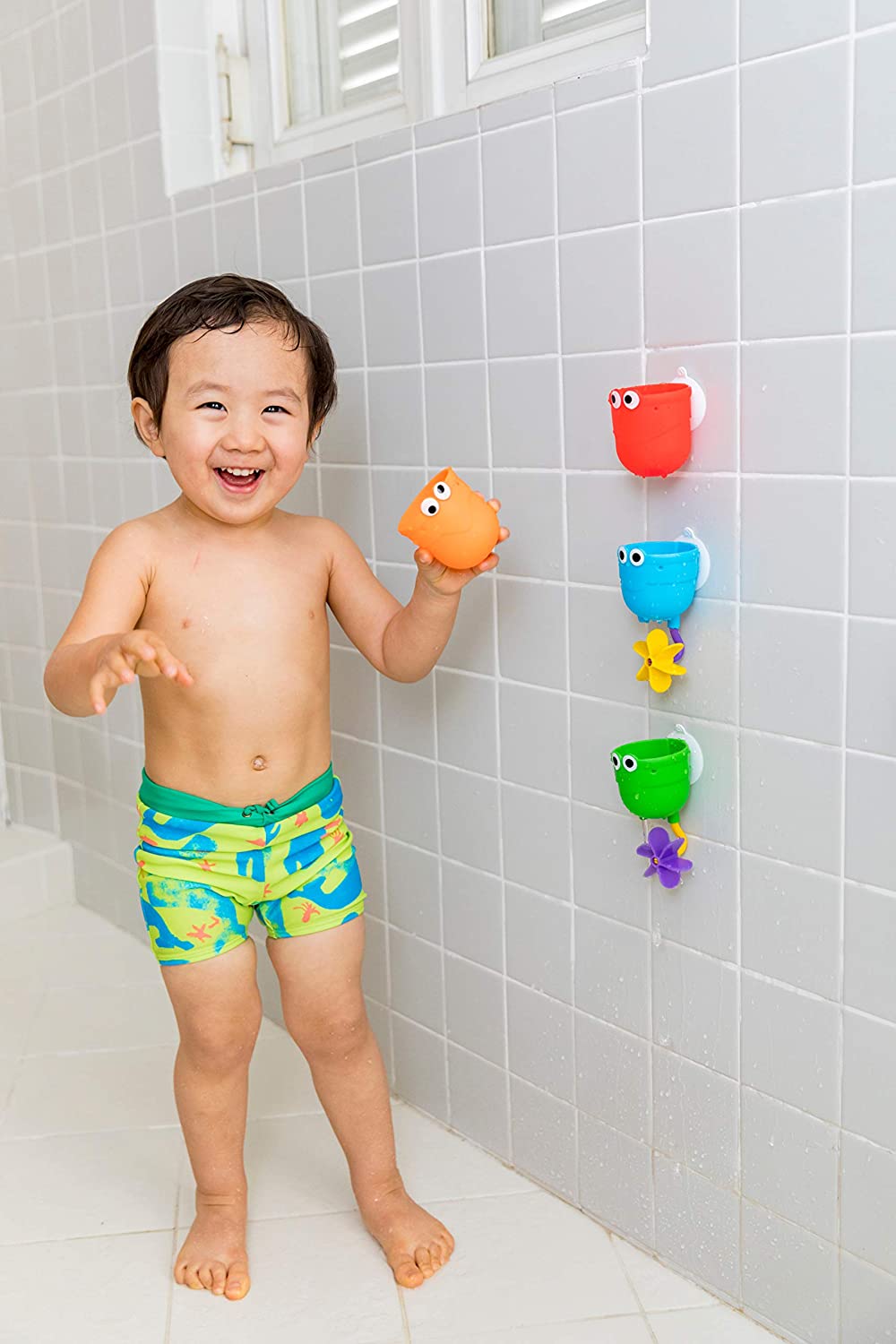 Munchkin Three Distinct Baby Bath Toy Falls For Scooping And Pouring For 12+ Months