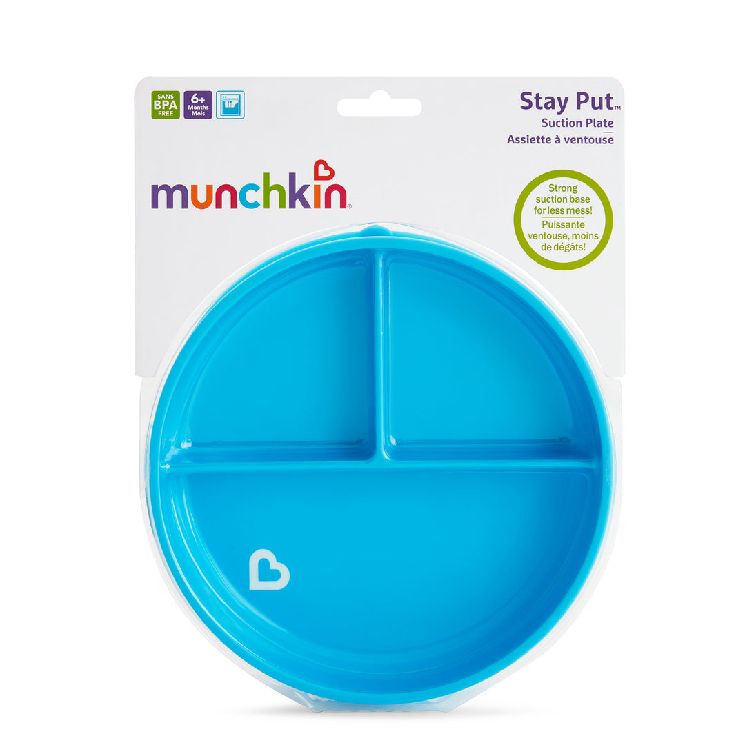 Munchkin Stay Put Suction Baby Plate 1PK Randomly Selected Assorted Colours