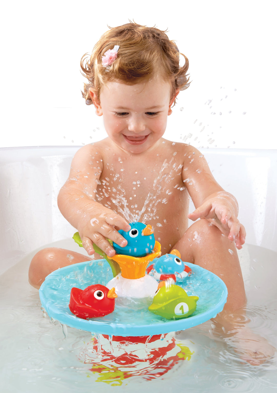 Yookidoo Automatic Shut-off Battery-operated 4 Colourful Magical Duck Race Bath Toy