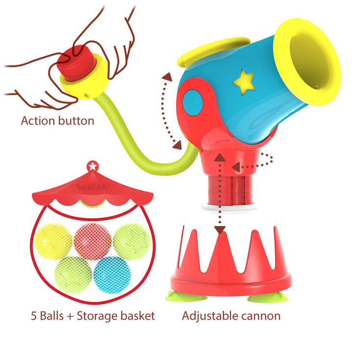 Yookidoo Ball Blaster Water Cannon Kids Bathing Toy With Handy Storage Basket