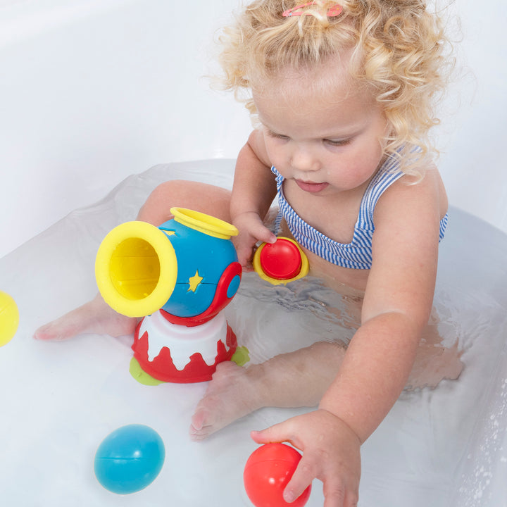 Yookidoo Ball Blaster Water Cannon Kids Bathing Toy With Handy Storage Basket