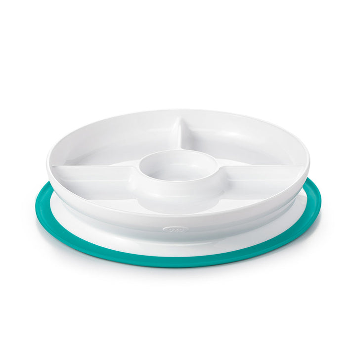 OXO TOT Stick & Stay Kids Feeding Divided Plate - Teal
