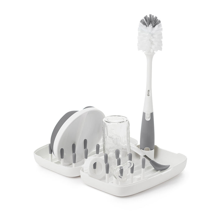 OXO TOT On-The-Go Drying Rack & Bottle Brush Gray