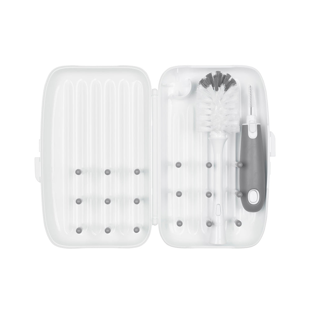 OXO TOT On-The-Go Drying Rack & Bottle Brush Gray