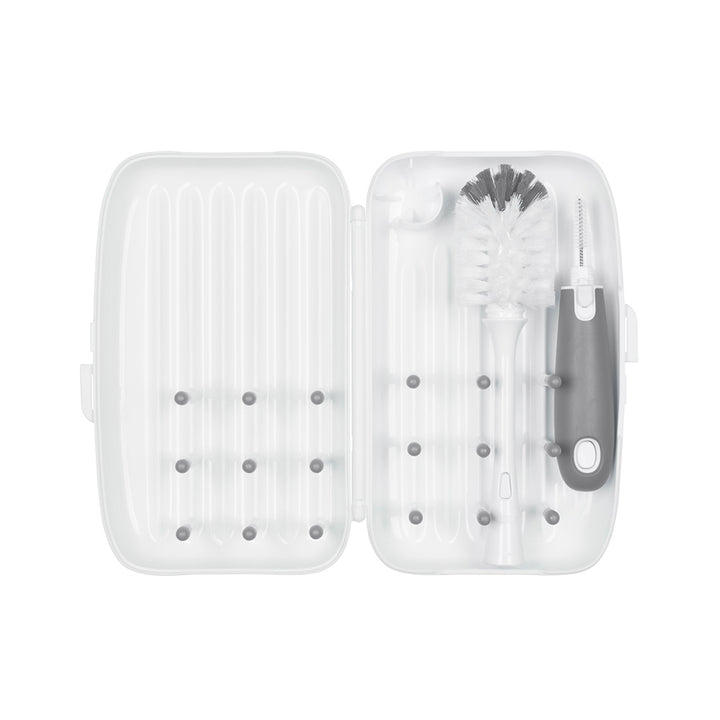 OXO TOT On-The-Go Drying Rack & Bottle Brush Gray