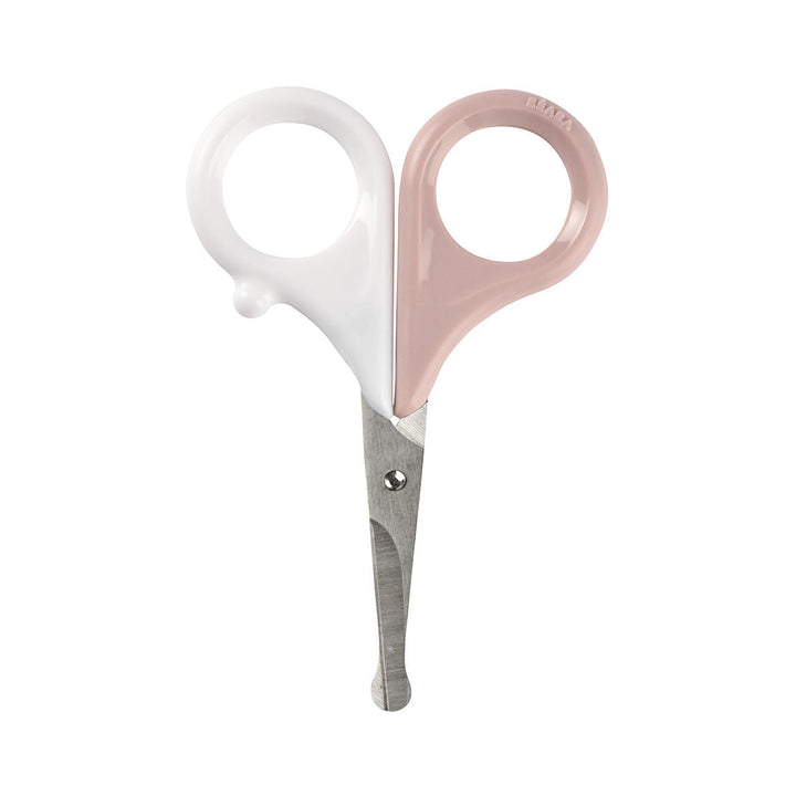 Beaba Gentle Baby Scissors With Rounded Tips & Storage Lid - Old Pink