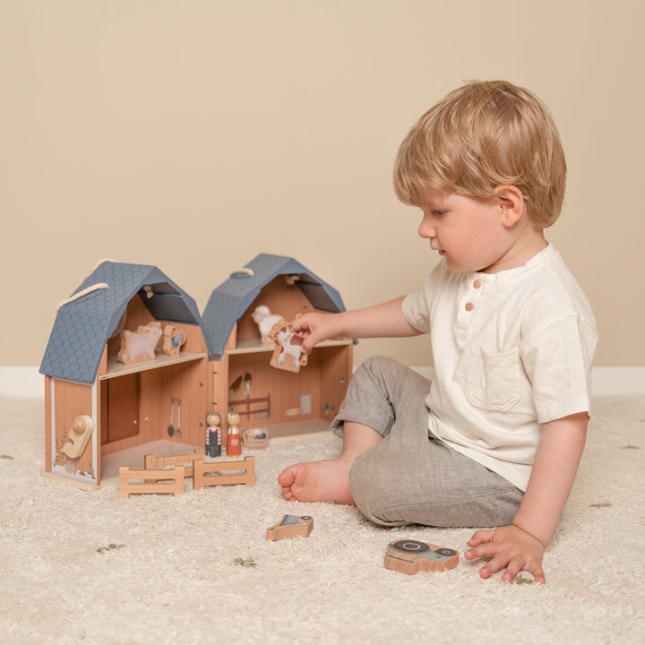 Little Dutch Little Farm Portable Farmhouse Kids Playhouse Barn