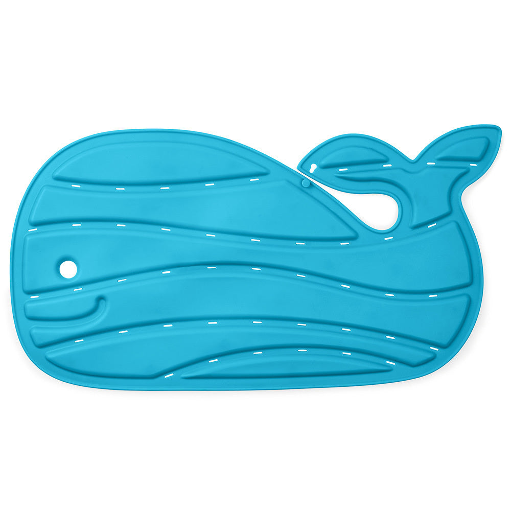 Skip Hop Moby Kids Non-slip Material Baby Bath Mat With Whale Tail Hooks - Blue