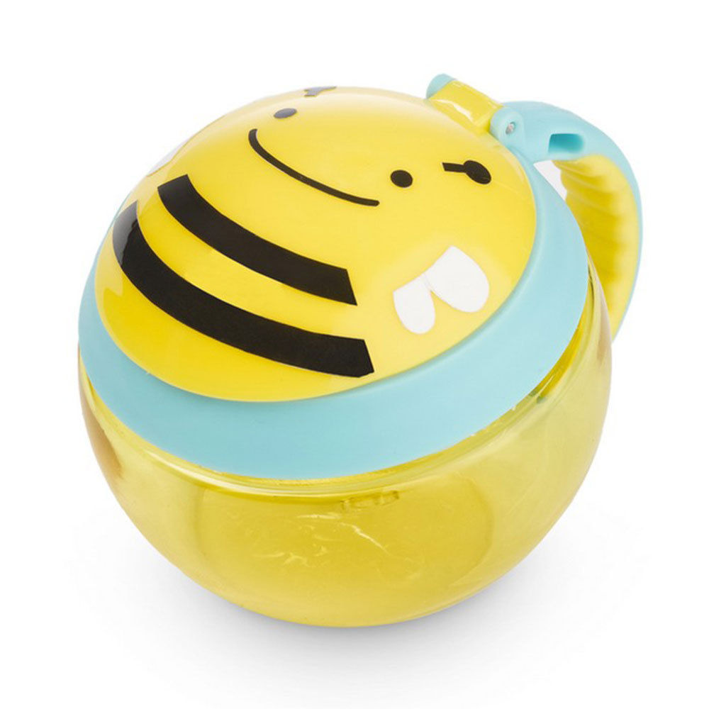 Skip Hop Zoo Kids Snack Cup Catcher Bee With Easy-grip And Snap Top Lid 200ml