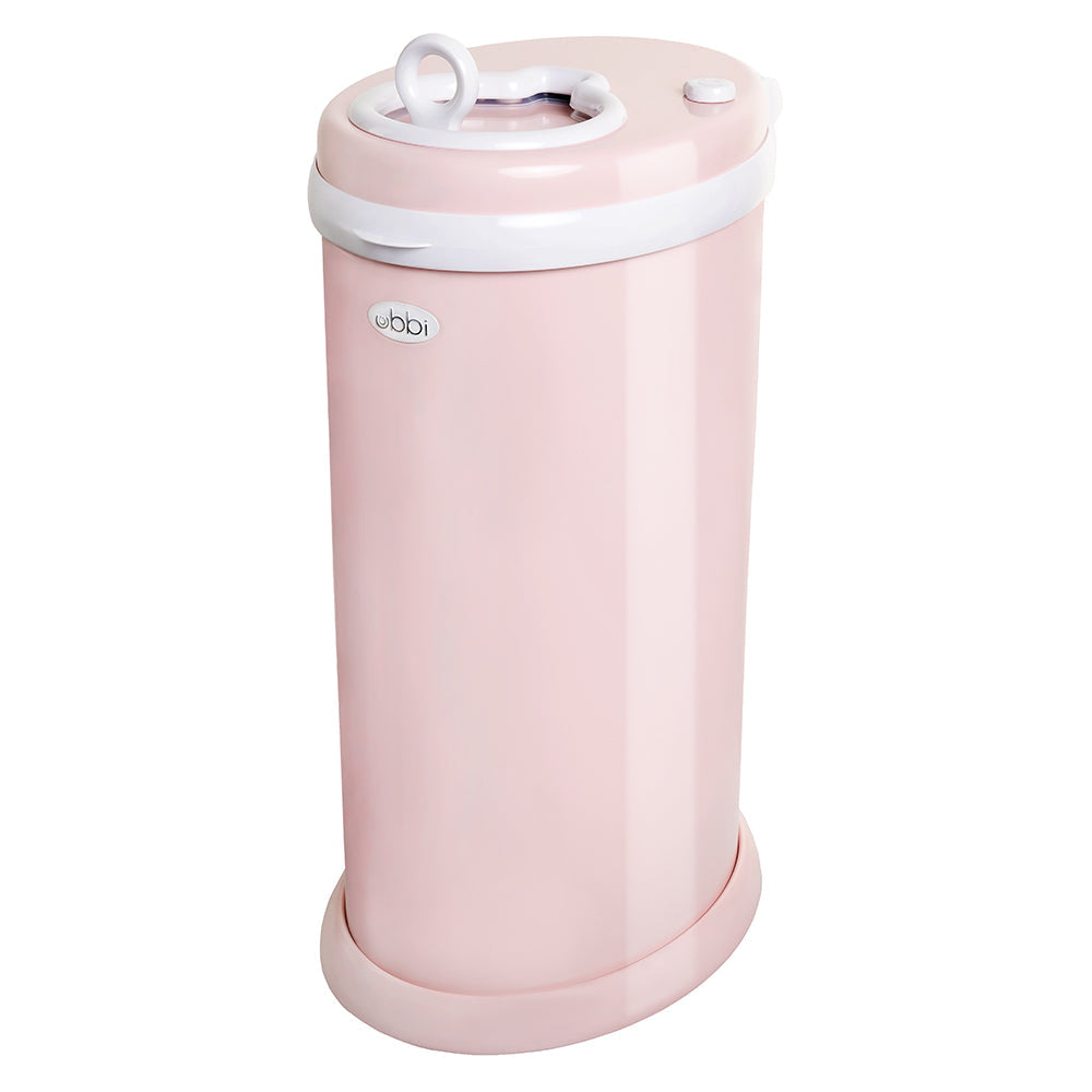 Ubbi Eco-friendly Diaper Pail Nappy Bin W/ Powder Coated Steel & Rubber Seals - Pink